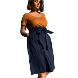 Castaluna Blue A-Line Self Tie Belted Skirt 14W